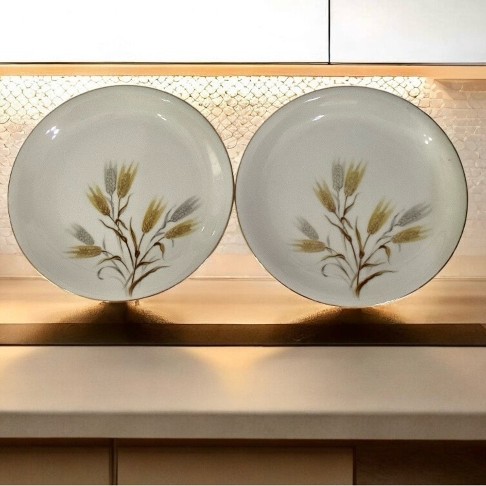 Noritake Wheaton 8” Salad Luncheon Plates 5414 Fine China Japan Vintage Set Of 2